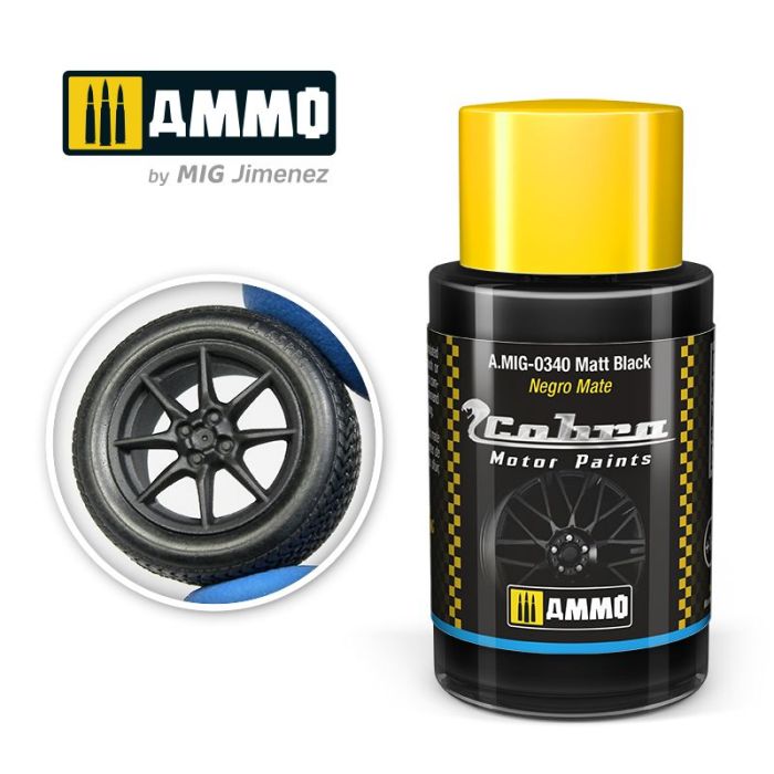COBRA MOTOR PAINTS MATT BLACK 30 ML A.MIG-0340