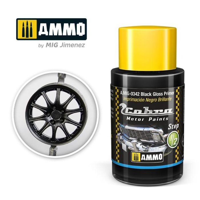 COBRA MOTOR PAINTS BLACK GLOSS PRIMER 30 ML A.MIG-0342