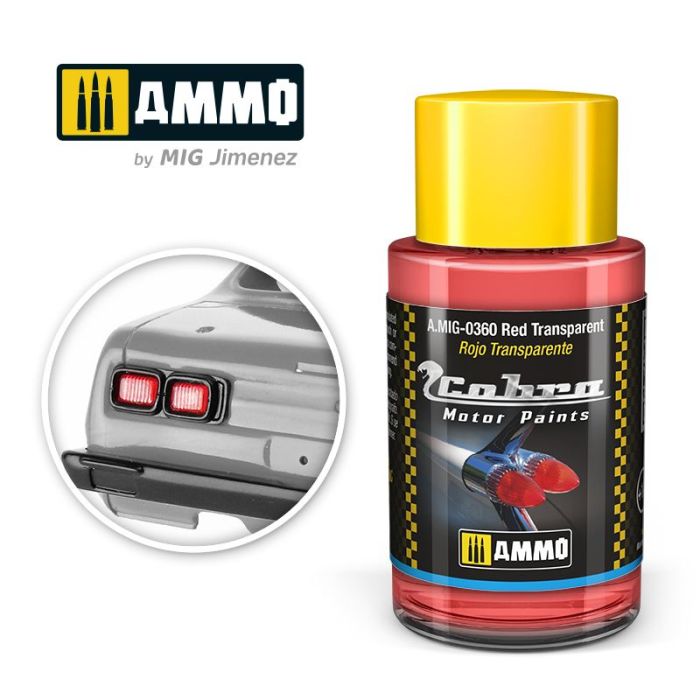 COBRA MOTOR PAINTS RED TRANSPARENT 30 ML A.MIG-0360