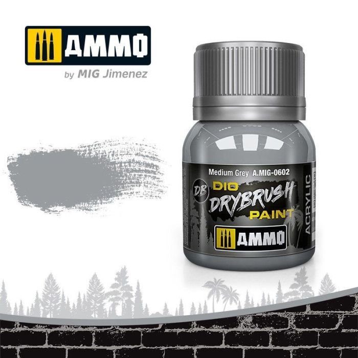 DRYBRUSH MEDIUM GREY JAR 40ML A.MIG-0602