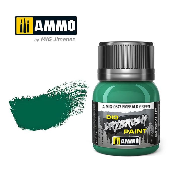 DRYBRUSH EMERALD GREEN JAR 40ML A.MIG-0647
