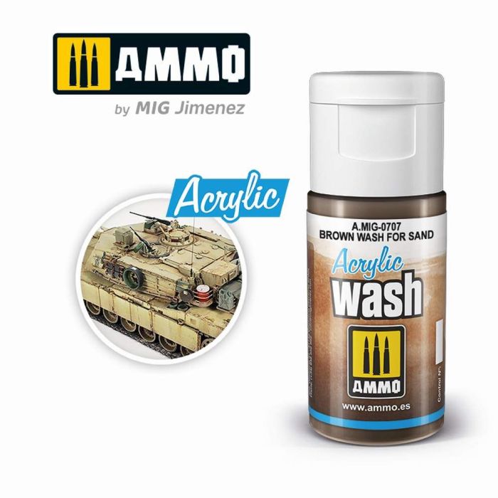 ACRYLIC WASH BROWN WASH FOR SAND JAR 15 ML A.MIG-0707