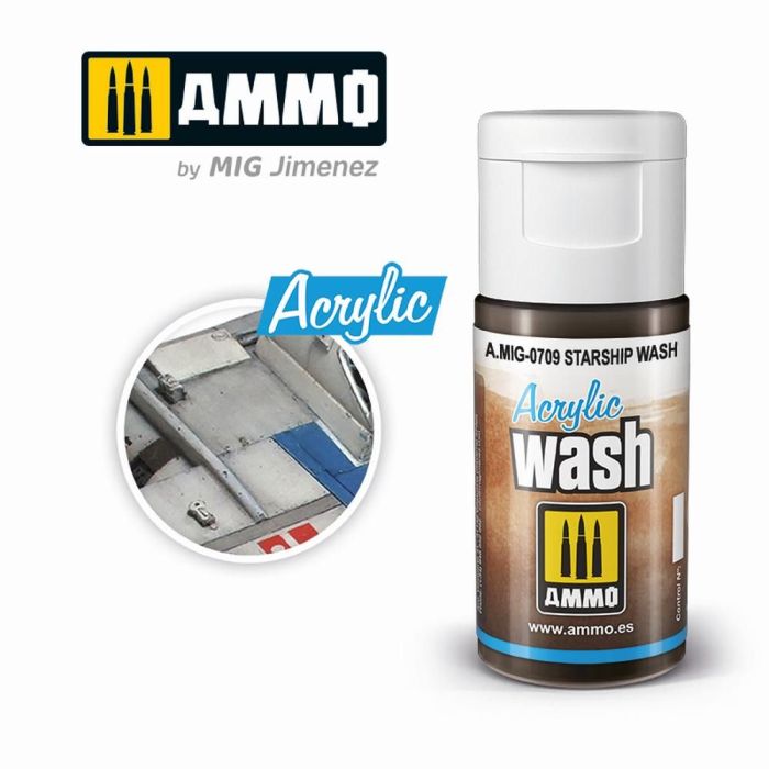 ACRYLIC WASH STARSHIP WASH JAR 15 ML A.MIG-0709
