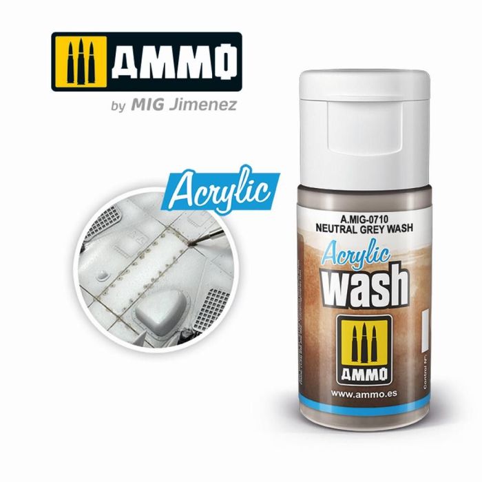ACRYLIC WASH NEUTRAL GREY WASH JAR 15 ML A.MIG-0710