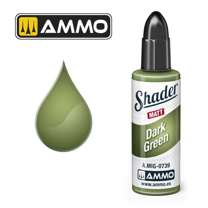 SHADER MATT DARK GREEN JAR 10ML A.MIG-0739