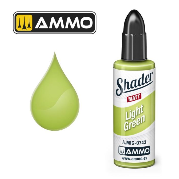 SHADER MATT LIGHT GREEN JAR 10ML A.MIG-0743