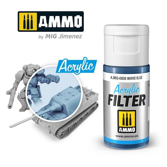 ACRYLIC FILTER MARINE BLUE JAR 15 ML A.MIG-0808