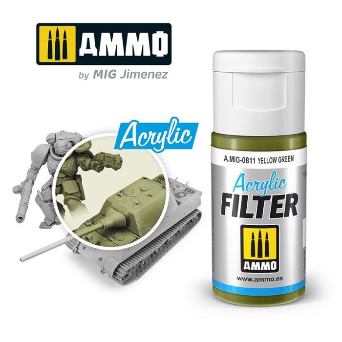 ACRYLIC FILTER YELLOW GREEN JAR 15 ML A.MIG-0811