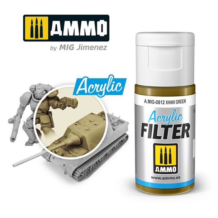 ACRYLIC FILTER KHAKI GREEN JAR 15 ML A.MIG-0812