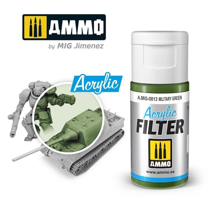 ACRYLIC FILTER MILITARY GREEN JAR 15 ML A.MIG-0813