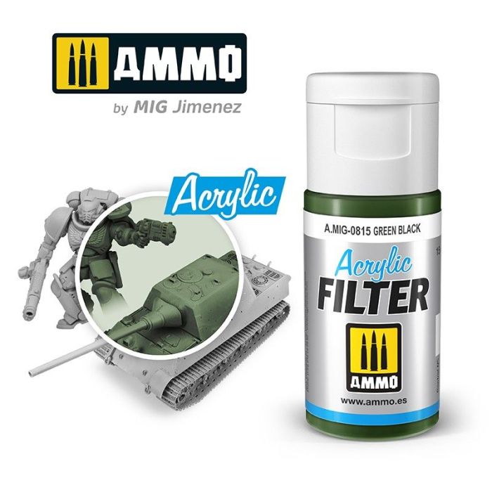 ACRYLIC FILTER GREEN BLACK JAR 15 ML A.MIG-0815