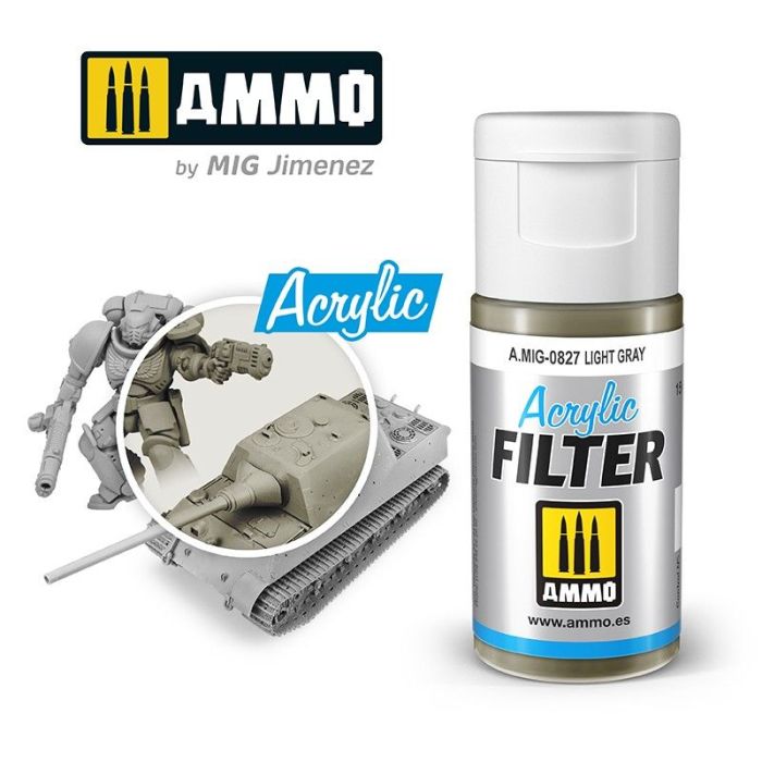 ACRYLIC FILTER LIGHT GRAY JAR 15 ML A.MIG-0827