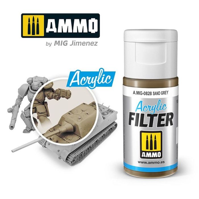 ACRYLIC FILTER SAND GREY JAR 15 ML A.MIG-0828