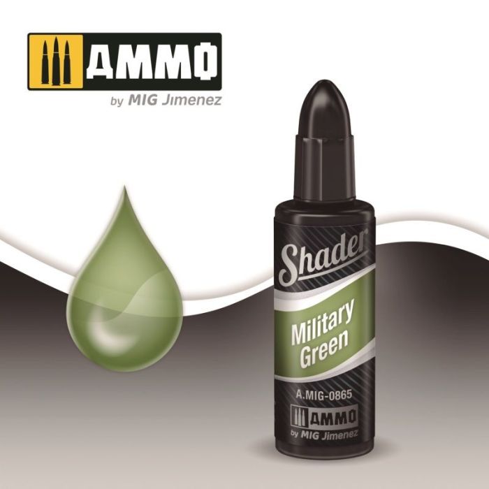 SHADER MILITARY GREEN JAR 10ML A.MIG-0865