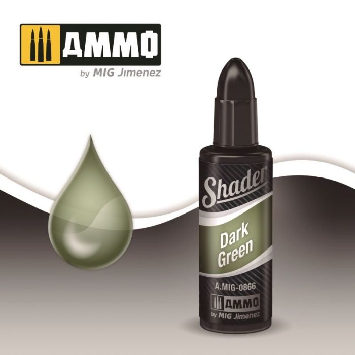 SHADER DARK GREEN JAR 10ML A.MIG-0866