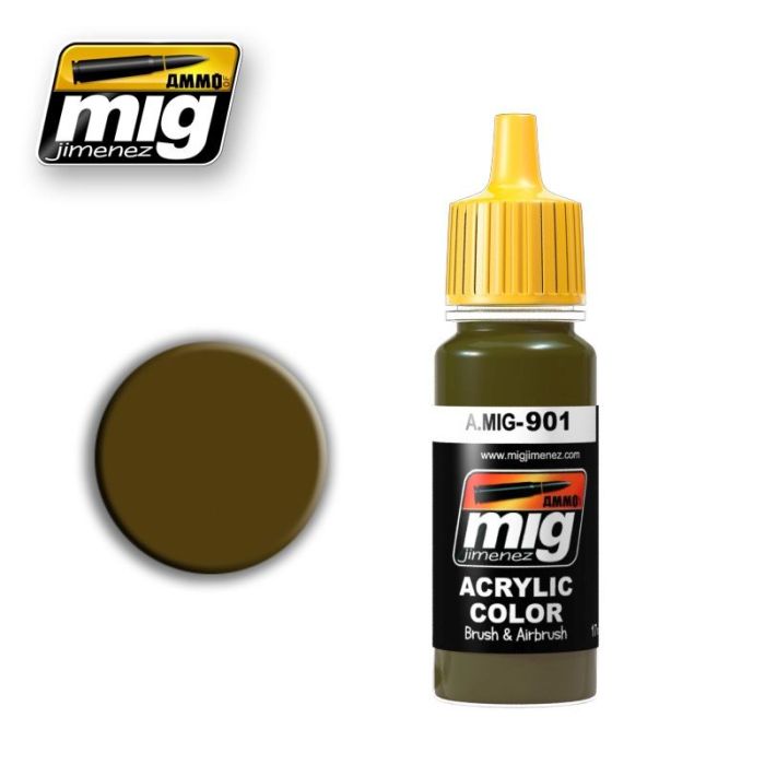 ACRYLIC COLOR DARK YELLOW DARK BASE JAR 17ML A.MIG-0901