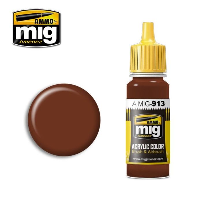 ACRYLIC COLOR RED BROWN BASE JAR 17ML** A.MIG-0913
