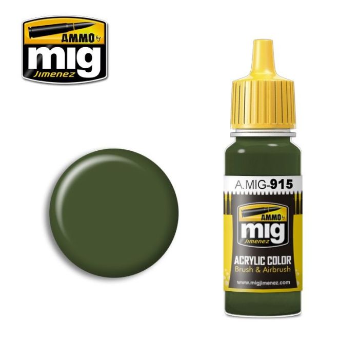 ACRYLIC COLOR DARK GREEN BS 241 JAR 17ML** A.MIG-0915