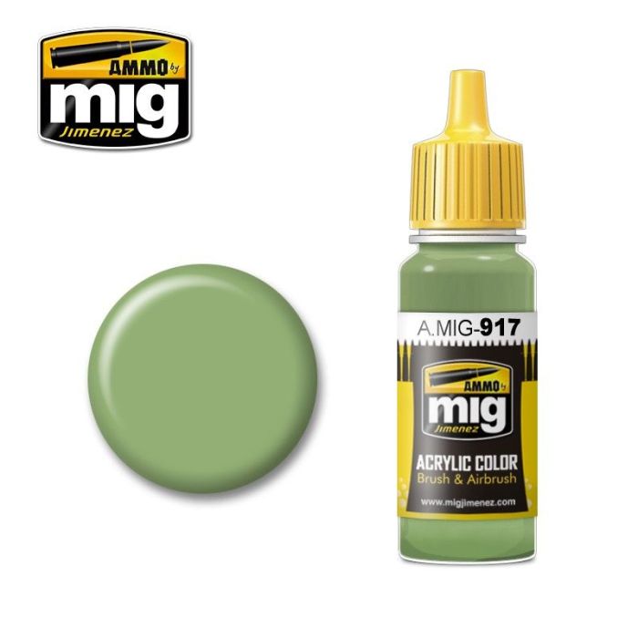 ACRYLIC COLOR LIGHT GREEN JAR 17ML A.MIG-0917
