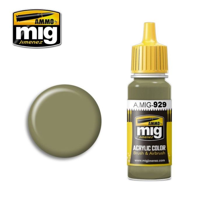 ACRYLIC COLOR OLIVE DRAB SHINE JAR 17ML** A.MIG-0929