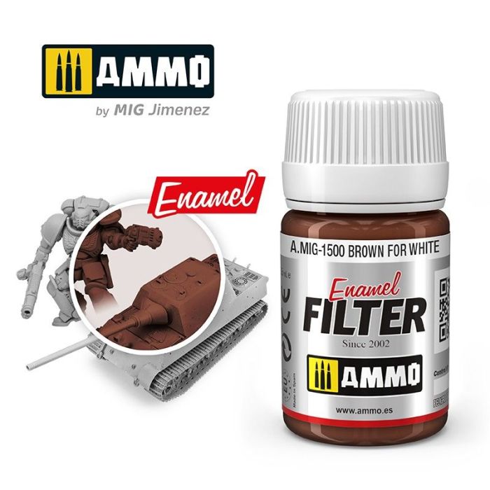 ENAMEL FILTER BROWN FOR WHITE JAR 35 ML A.MIG-1500