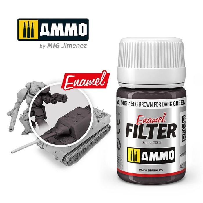 ENAMEL FILTER BROWN FOR DARK GREEN JAR 35 ML A.MIG-1506