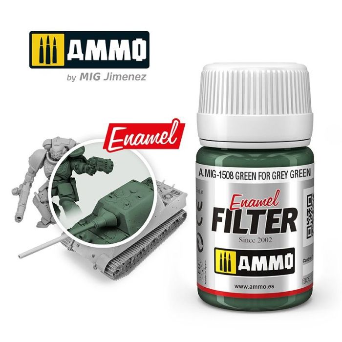 ENAMEL FILTER GREEN FOR GREY GREEN JAR 35 ML A.MIG-1508