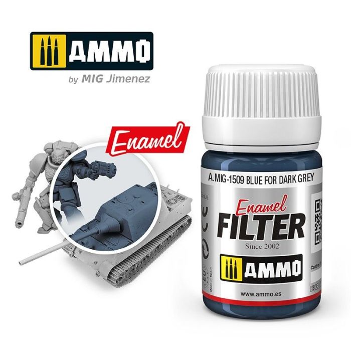 ENAMEL FILTER BLUE FOR DARK GREY JAR 35 ML A.MIG-1509