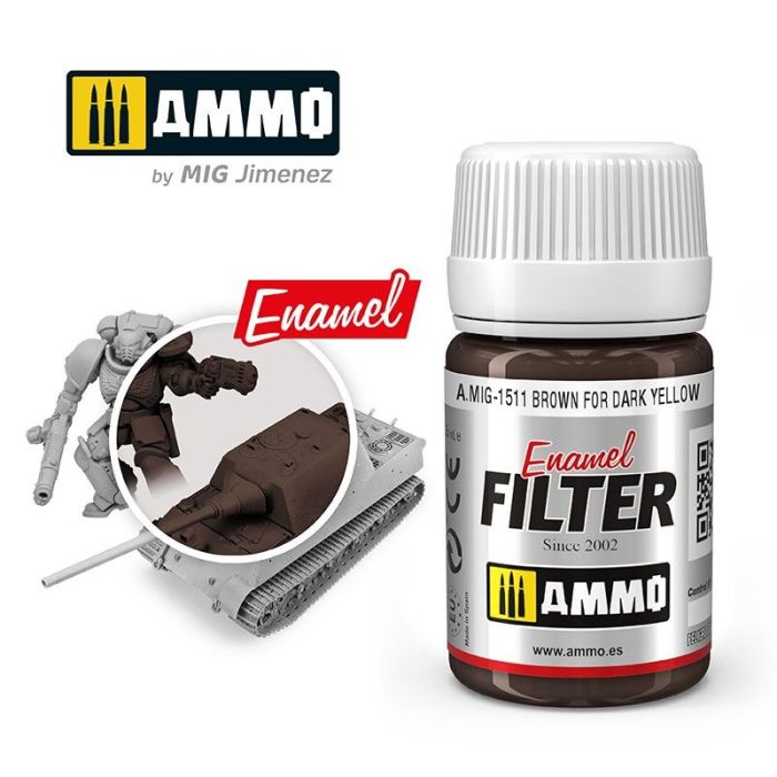 ENAMEL FILTER BROWN FOR DARK YELLOW JAR 35 ML A.MIG-1511