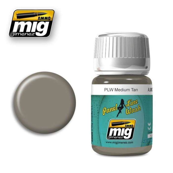 PANEL LINE WASH MEDIUM TAN JAR 35 ML A.MIG-1606
