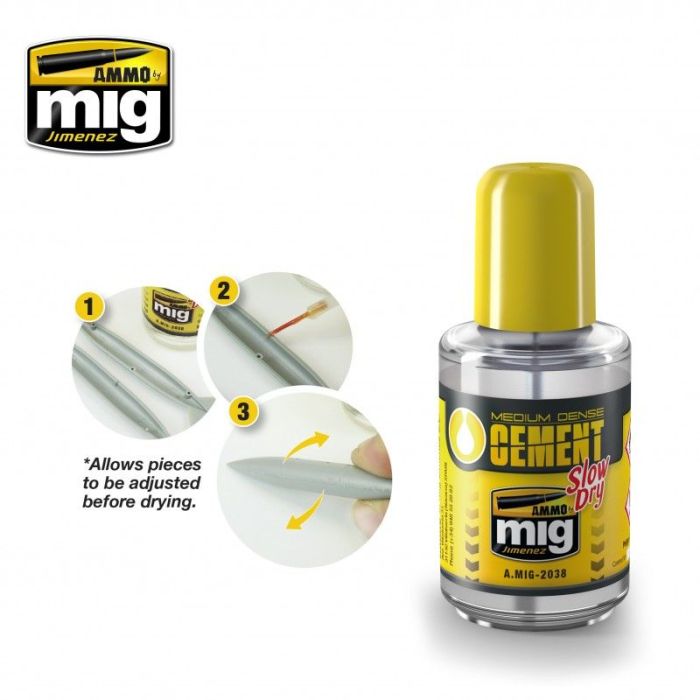 MEDIUM DENSE CEMENT - SLOW DRY GLUE JAR 30 ML A.MIG-2038