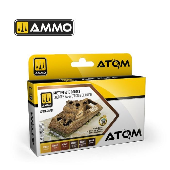 ATOM ACR. PAINT SET RUST EFFECT COLORS 6 JARS ATOM-20714