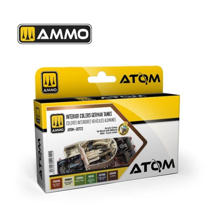 ATOM ACR. PAINT SET INT. GERMAN TANKS 6 JARS ATOM-20722