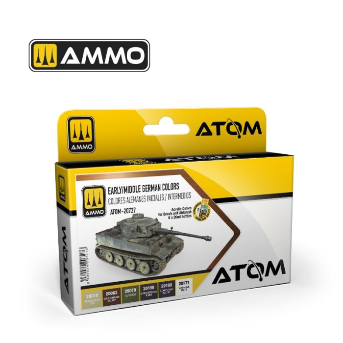 ATOM ACR. PAINT SET EARLY/MID GERMAN COLORS 6 JARS ATOM-20727