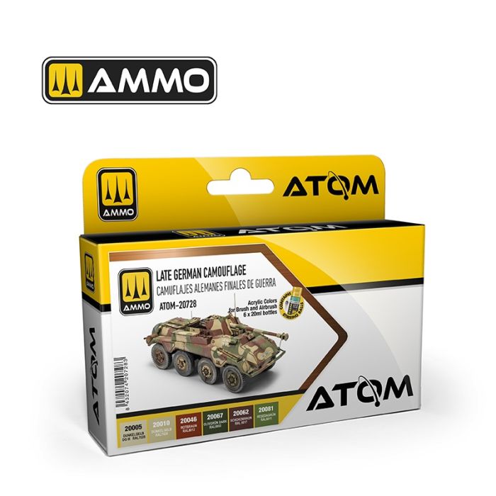 ATOM ACR. PAINT SET LATE GERMAN CAMOUFLAGE 6 JARS ATOM-20728