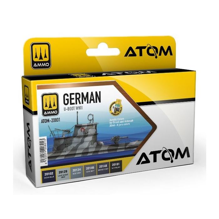 ATOM GERMAN U-BOOT WWII SET 6 JARS ATOM-20801