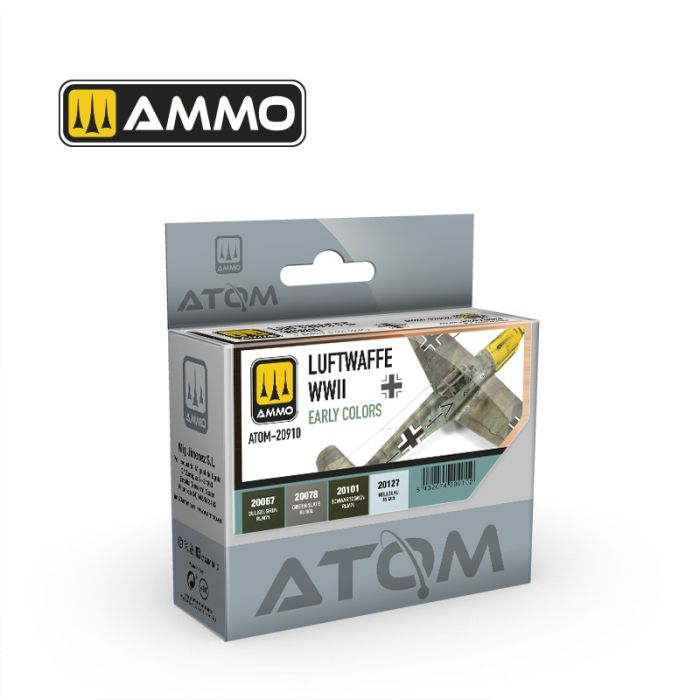 ATOM ACR. PAINT SET LUFTWAFFE WWII EARLY 4 JARS ATOM-20910