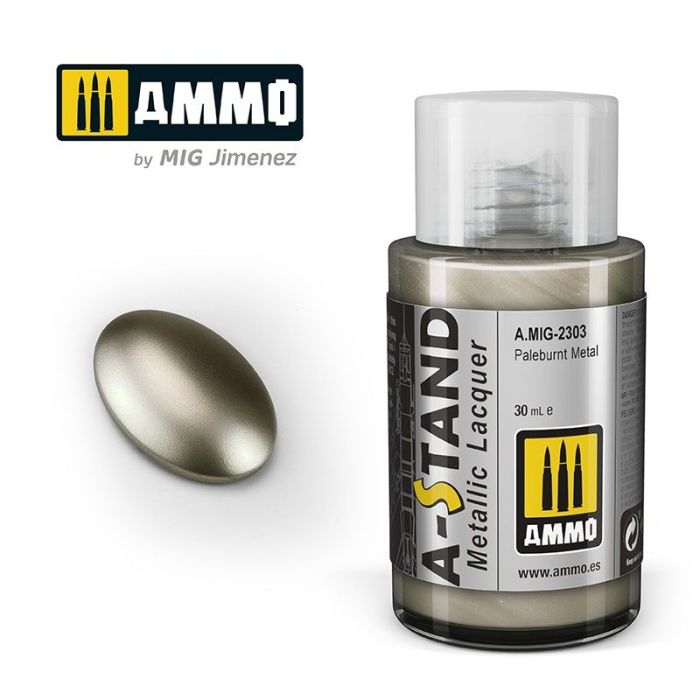 AMMO A-STAND PALE BURNT METAL 30ML JAR A.MIG-2303