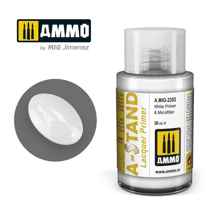 AMMO A-STAND WHITE GLOSS PRIMER 30ML JAR A.MIG-2356