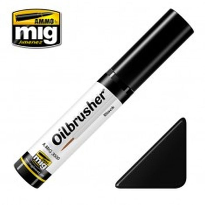OILBRUSHER BLACK JAR 10 ML A.MIG-3500