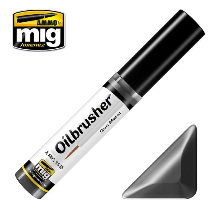 OILBRUSHER GUN METAL JAR 10 ML A.MIG-3535