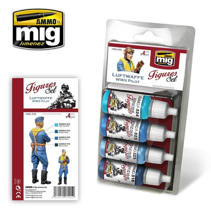 LUFTWAFFE WWII PILOT 4 JARS 17 ML A.MIG-7025