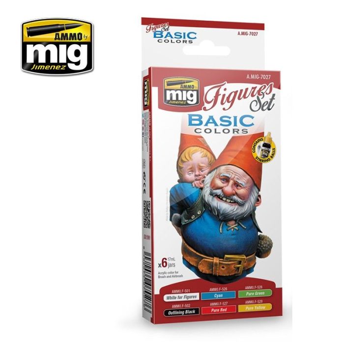 BASIC COLORS FOR FIGURES 6 JARS 17 ML A.MIG-7027