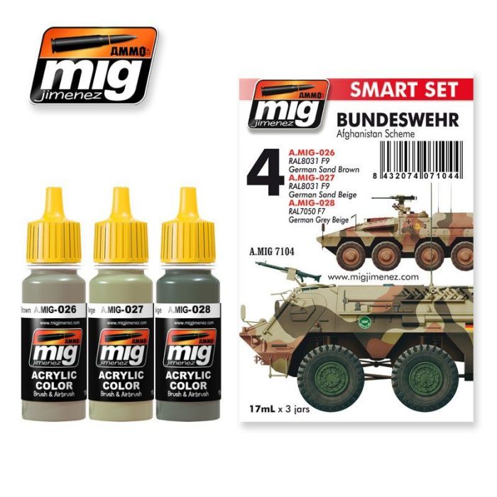 BUNDESWEHR AFGHANISTAN SCHEME 3 JARS 17 ML A.MIG-7104