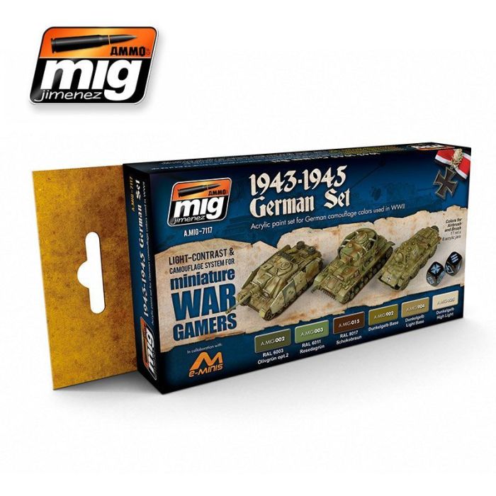 WARGAME 1943-1945 GERMAN SET 6 JARS 17 ML ** A.MIG-7117