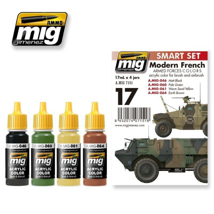 MODERN FRENCH ARMED FORCES COLORS 4 JARS 17 ML A.MIG-7151