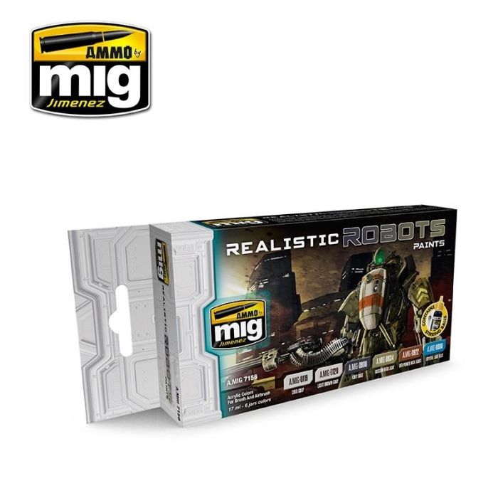 REALISTIC ROBOTS COLOR SET 6 JARS 17 ML A.MIG-7156
