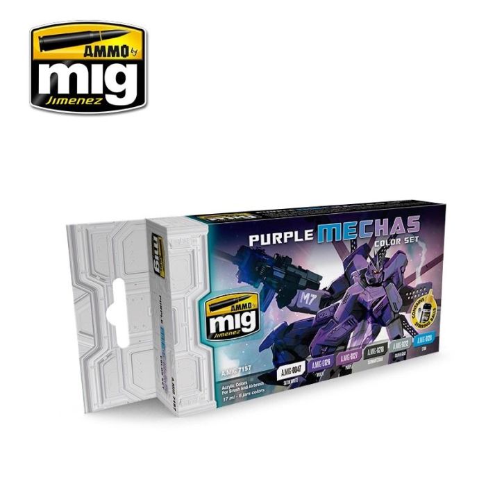 PURPLE MECHAS COLOR SET 6 JARS 17 ML A.MIG-7157