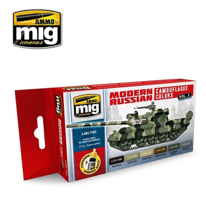 MODERN RUSSIAN CAMO COLORS VOL. 2 6 JARS 17 ML ** A.MIG-7161