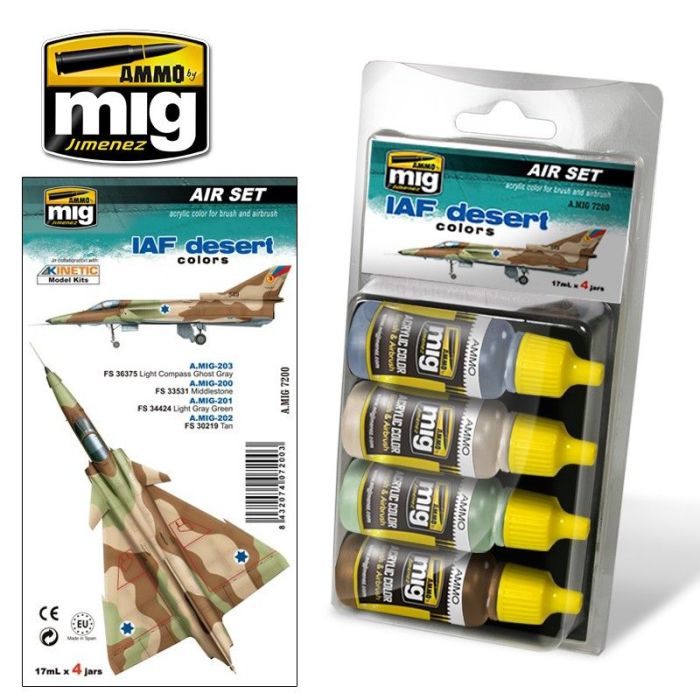 IAF DESERT COLORS 4 JARS 17 ML ** A.MIG-7200